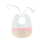 Bavetta In Cotone Bianca Con Organza Rosa Neonata LA SARTORIA DEI PICCOLI LB103 - LA SARTORIA DEI PICCOLI - LuxuryKids