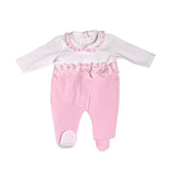Tutina Intera In Cotone Rosa E Bianca Neonata NINNAOH E2217T - NINNAOH - LuxuryKids