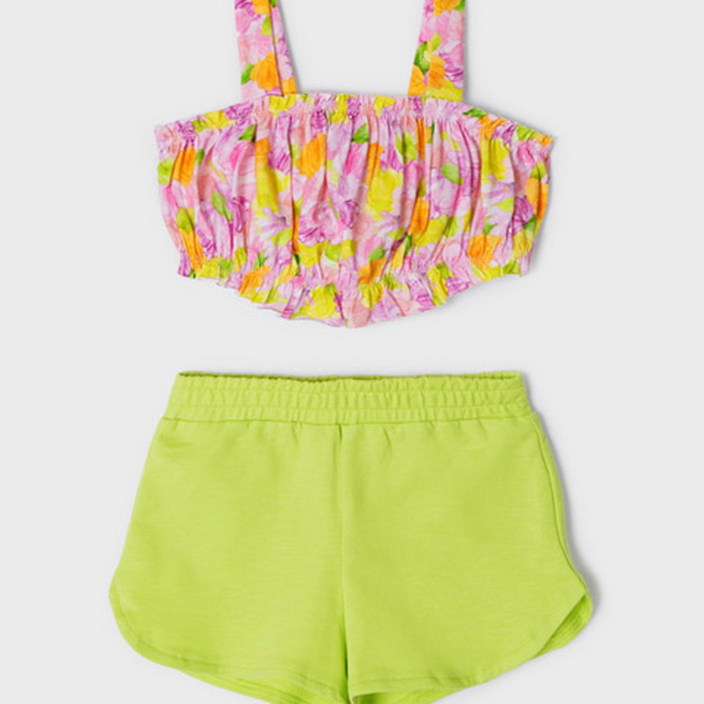 Completo Short e Top Fantasia Floreale In Cotone Neonata MAYORAL 3287 - MAYORAL - LuxuryKids