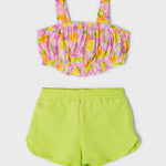 Completo Short e Top Fantasia Floreale In Cotone Neonata MAYORAL 3287 - MAYORAL - LuxuryKids