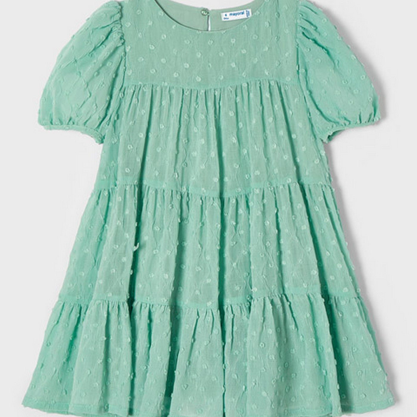 Abito Con Manica a Palloncino Verde Bambina MAYORAL 3926 - MAYORAL - LuxuryKids