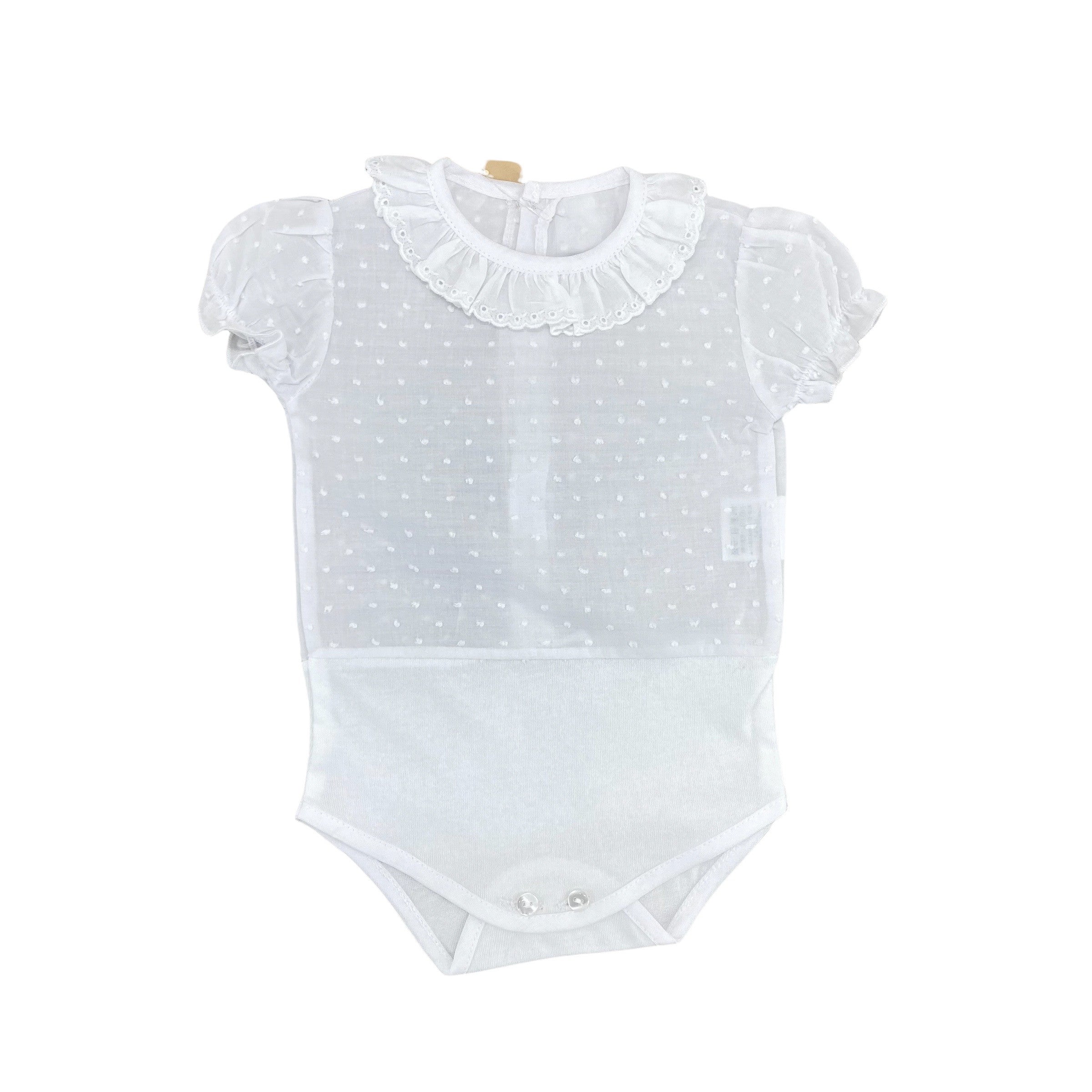 Camicia Body Plumetis In Cotone Mezza Manica Neonata BABY FASHION 056 - Baby Fashion - LuxuryKids