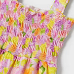 Tuta Con Bretelle A Nido D'Ape Multicolour In Cotone Bambina MAYORAL 3837 - MAYORAL - LuxuryKids