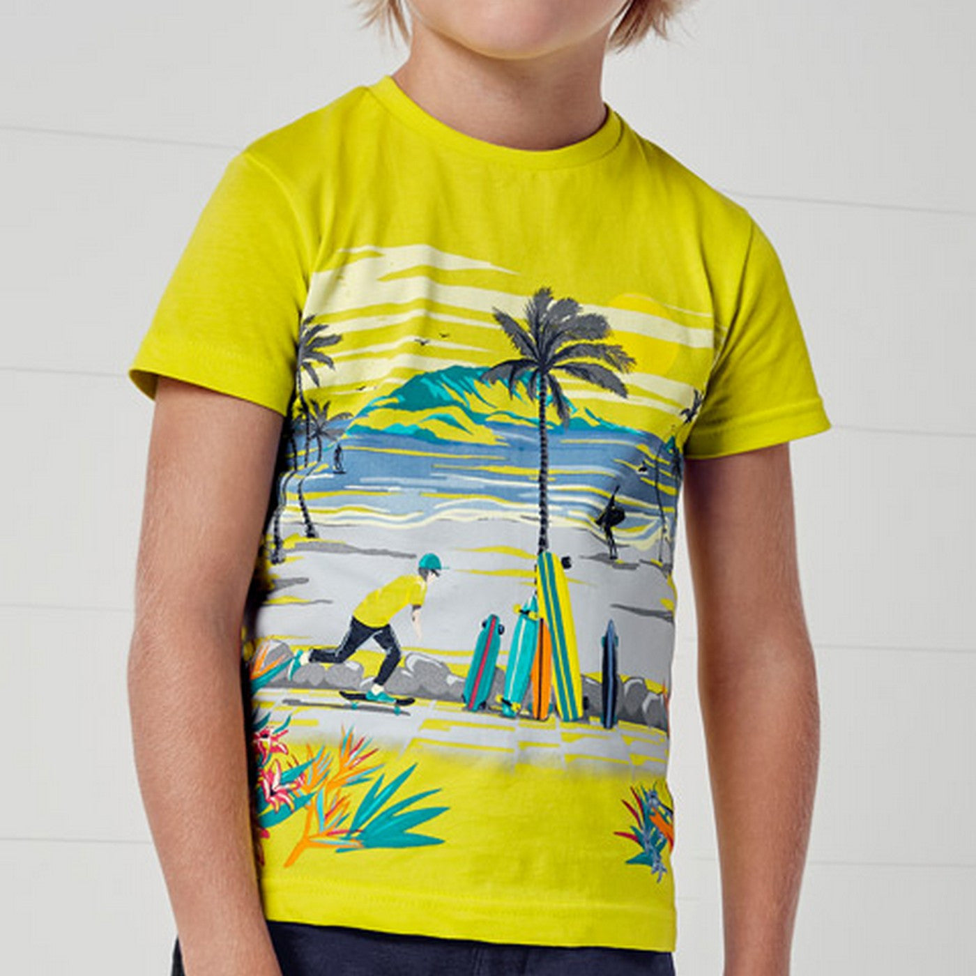 Completo Due T-Shirt Con Bermuda In Cotone Giallo Bambino 3656 - MAYORAL - LuxuryKids