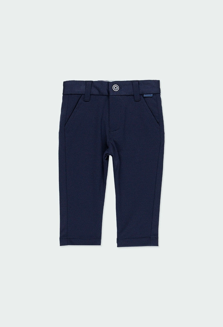 Pantalone Lungo In Viscosa Blu Semplice Neonato BOBOLI 714136 - BOBOLI - LuxuryKids