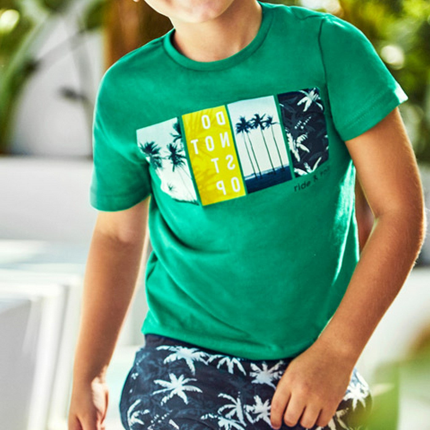 Completo T-Shirt e Pantaloncino In Cotone Verde Bambino MAYORAL 3655 - MAYORAL - LuxuryKids