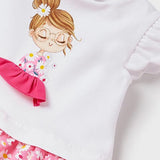 Abito Rosa In Cotone Stampato Neonata MAYORAL 1941 - MAYORAL - LuxuryKids