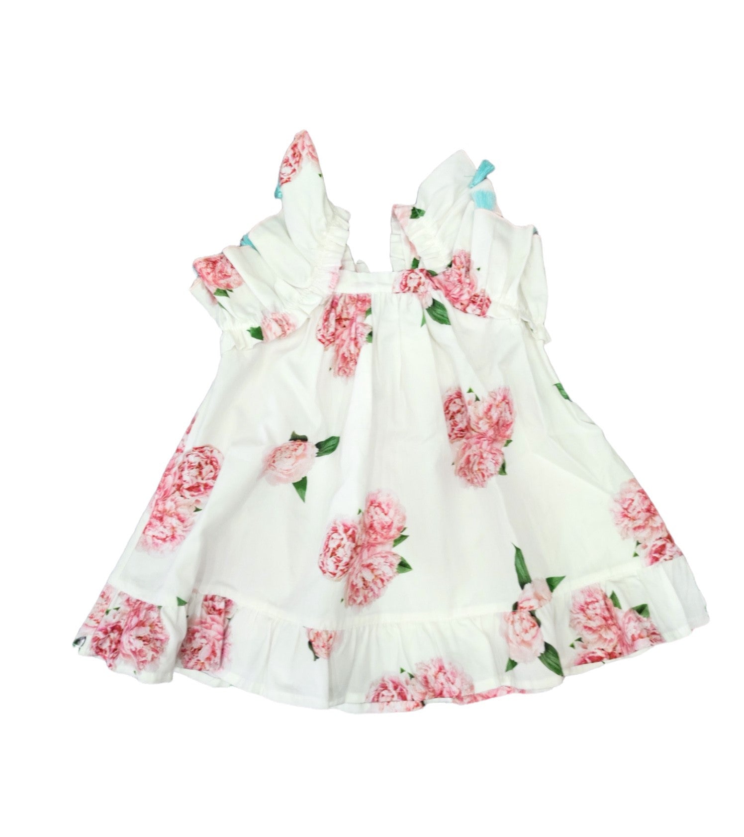 Vestito In Cotone Con Fantasia Floreale E Maniche Volant Bambina PHY CLOTHING 22060 - PHY CLOTHING - LuxuryKids