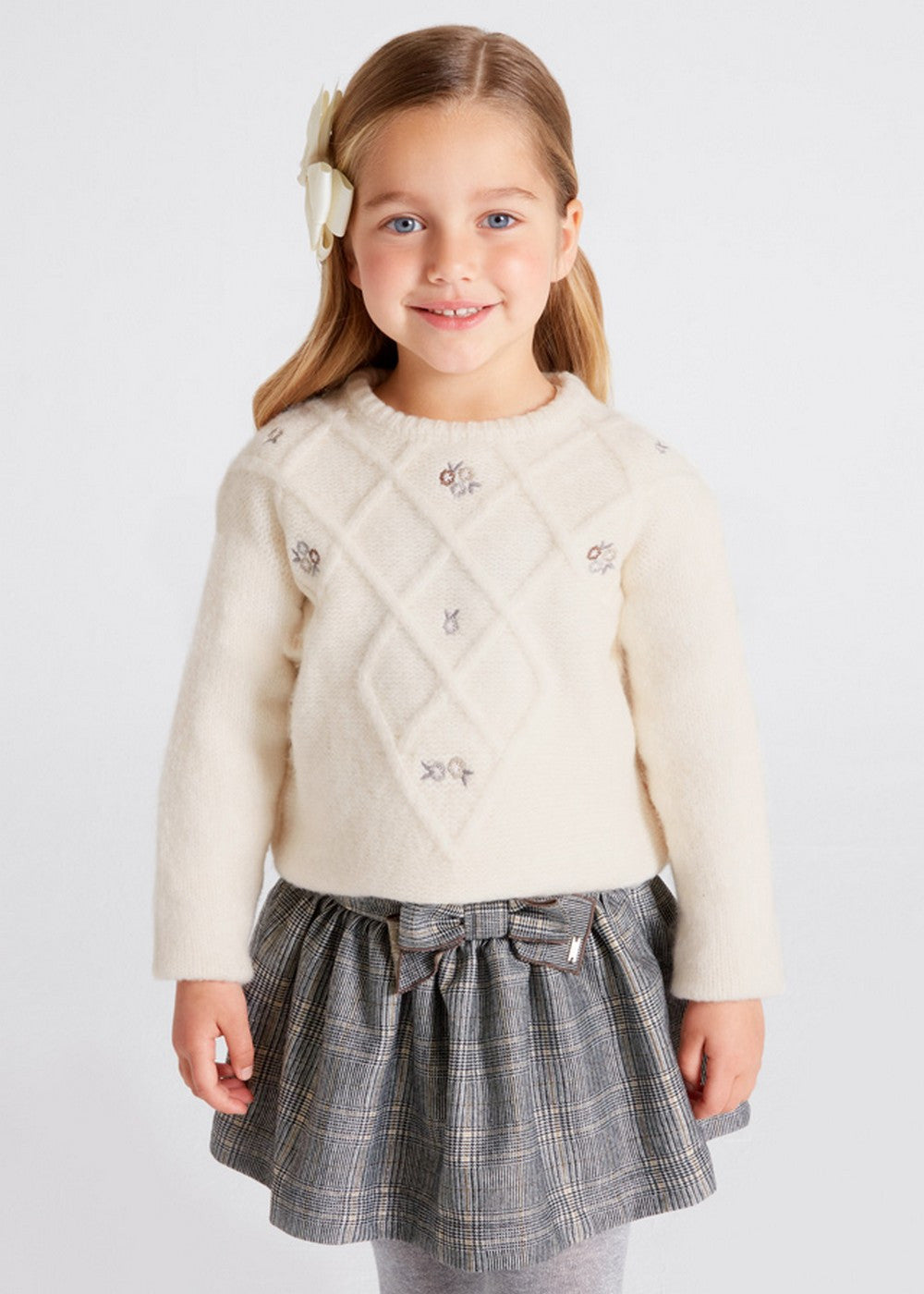 Maglioncino In Misto Lana Con Ricami Bambina MAYORAL 4302 - MAYORAL - LuxuryKids