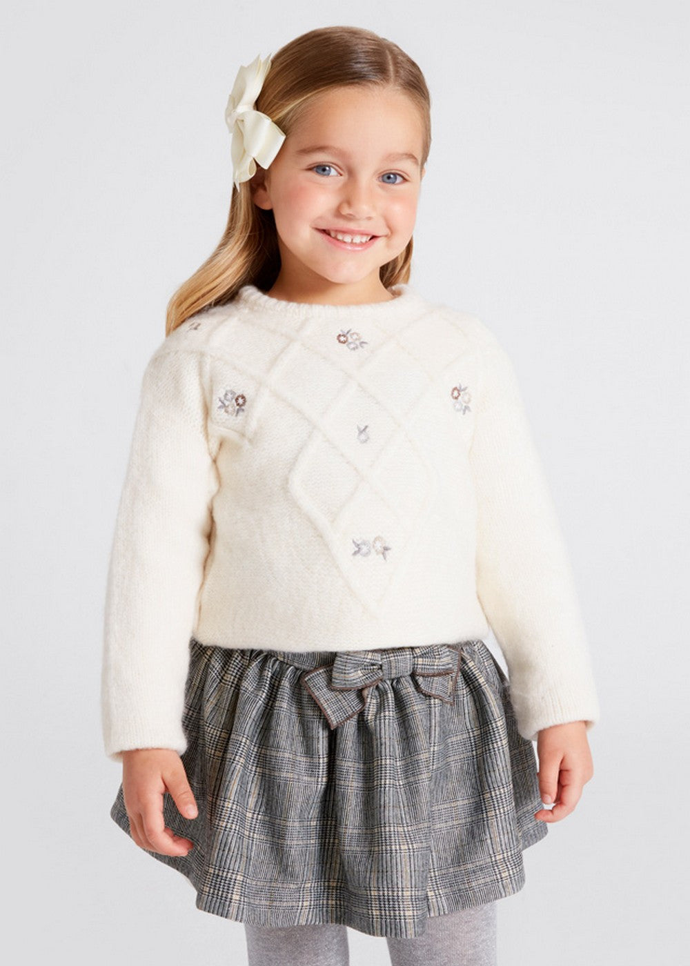 Gonna Stampata Con Fiocco In Caldo Cotone Bambina MAYORAL 4946 - MAYORAL - LuxuryKids