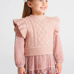 Gilet Tricot In Misto Lana Con Trecce Bambina MAYORAL 4313 - MAYORAL - LuxuryKids