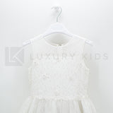 Abito Bambina Cerimonia Elegante Principesco Bianco Sarah Louise 070022-02 - SARAH LOUISE - LuxuryKids