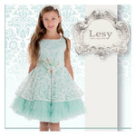 Abito Cerimonia Comunione Elegante Bambina Verde Lesy 028018 - LESY - LuxuryKids