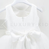 Abito Elegante Made In Italy Bianco Con Gonna In Tulle Neonata Le Chicche 65 - LE CHICCHE - LuxuryKids