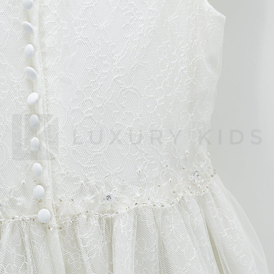 Abito Neonata Cerimonia Elegante Principesco Bianco Sarah Louise 070022 - SARAH LOUISE - LuxuryKids