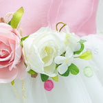 Abito Smanicato Elegante Con Corpetto Rosa E Tulle A Pois Neonata Isabel 43078 - ISABEL - LuxuryKids