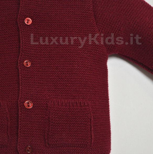 Baby Cardigan Elegante Bordeaux Neonato A&J 258 - A&J - LuxuryKids