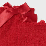 Calzini in Cotone Traforate Con Fiocco Rosso-Bianco Neonata MAYORAL 9368 - MAYORAL - LuxuryKids
