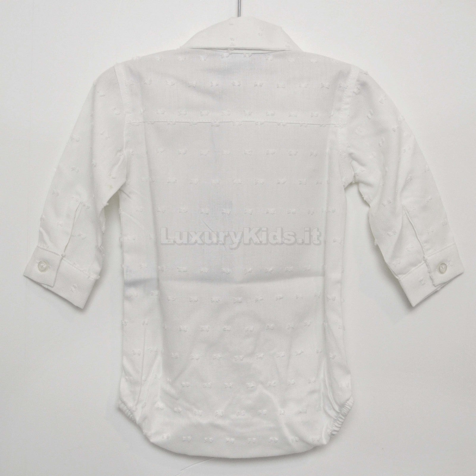Camicia Body in Caldo Cotone Bianco con Micro Ricami Per Neonato Manuell & Frank MF3020I - MANUELL&FRANK - LuxuryKids