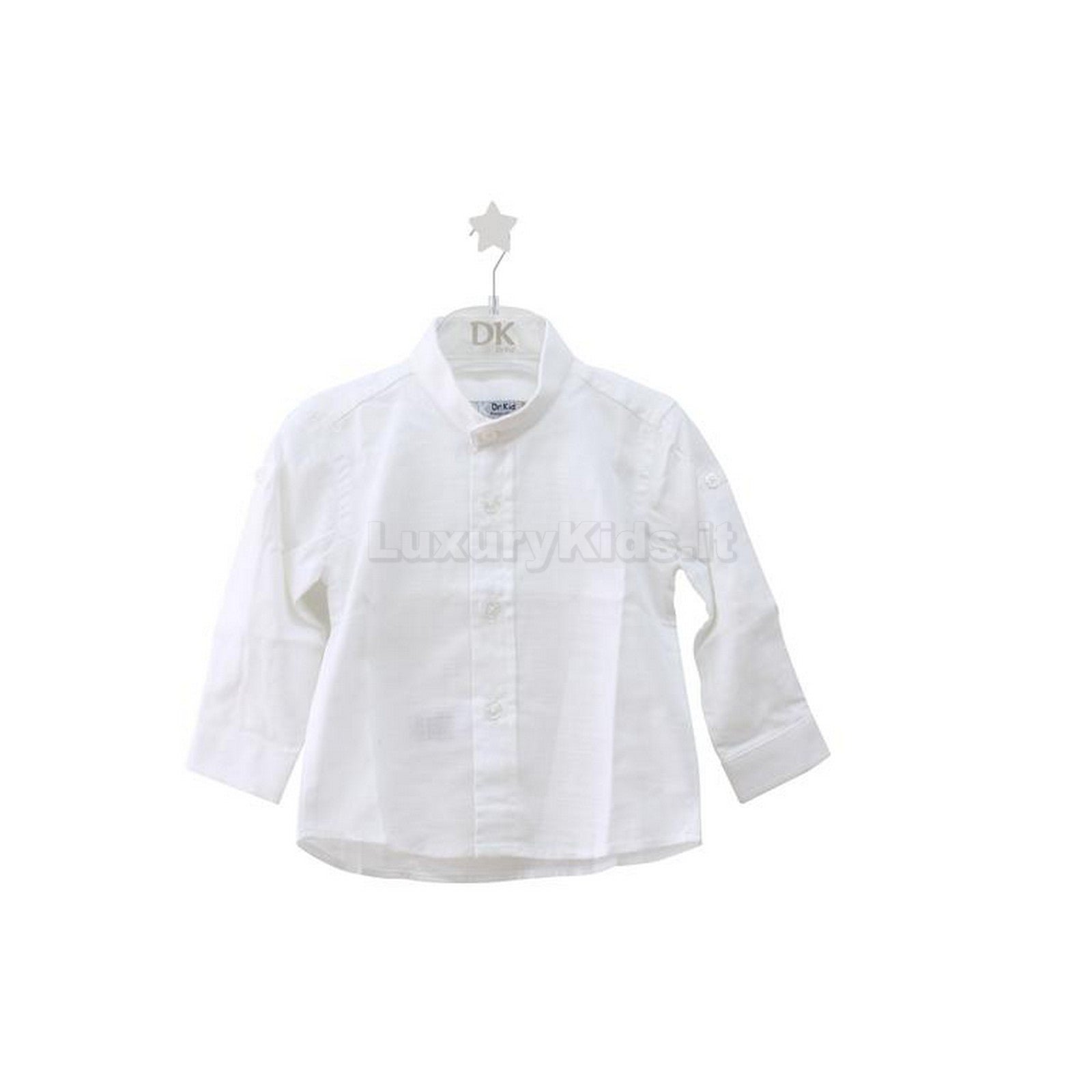 Camicia Coreana in cotone Fiammato Bianco Bambino 568 Dr.kids - DR.KID - LuxuryKids