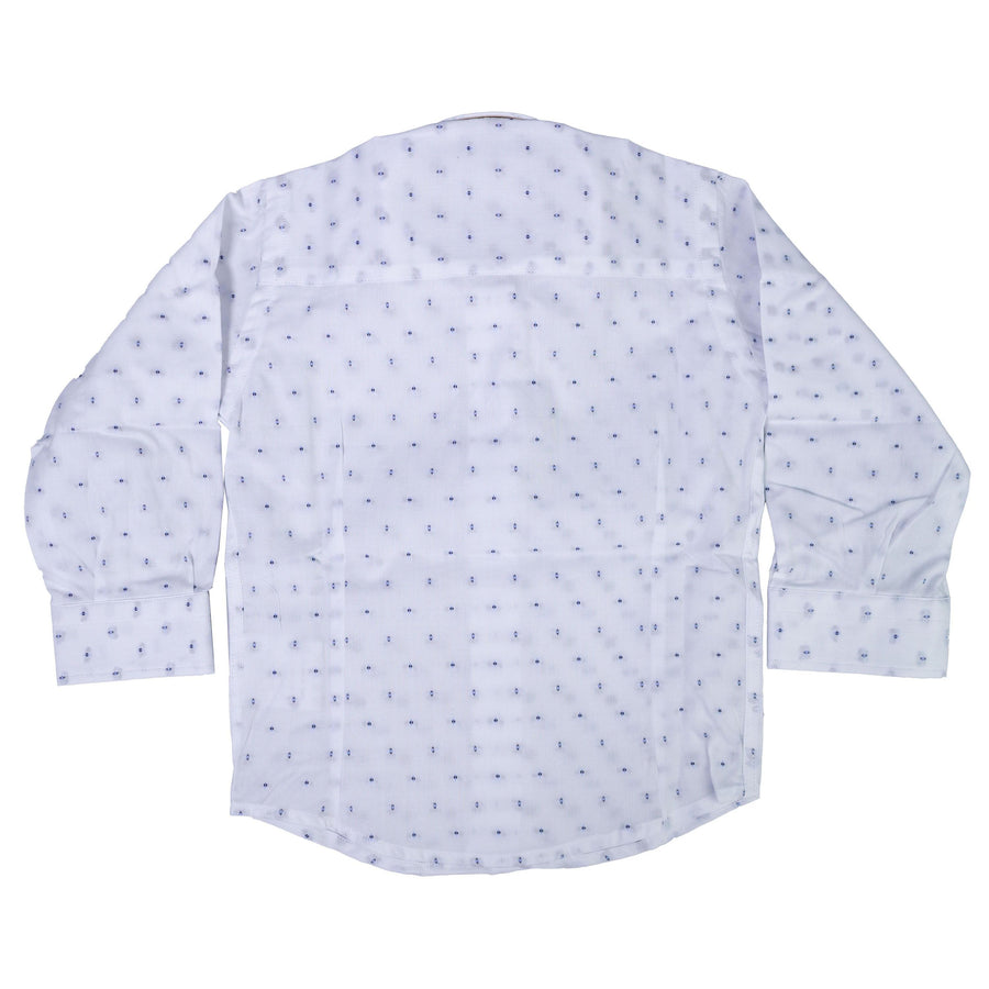 Camicia Cotone Bianco Puntinata Blu Neonato Manuell&Frank MF3107N - MANUELL&FRANK - LuxuryKids