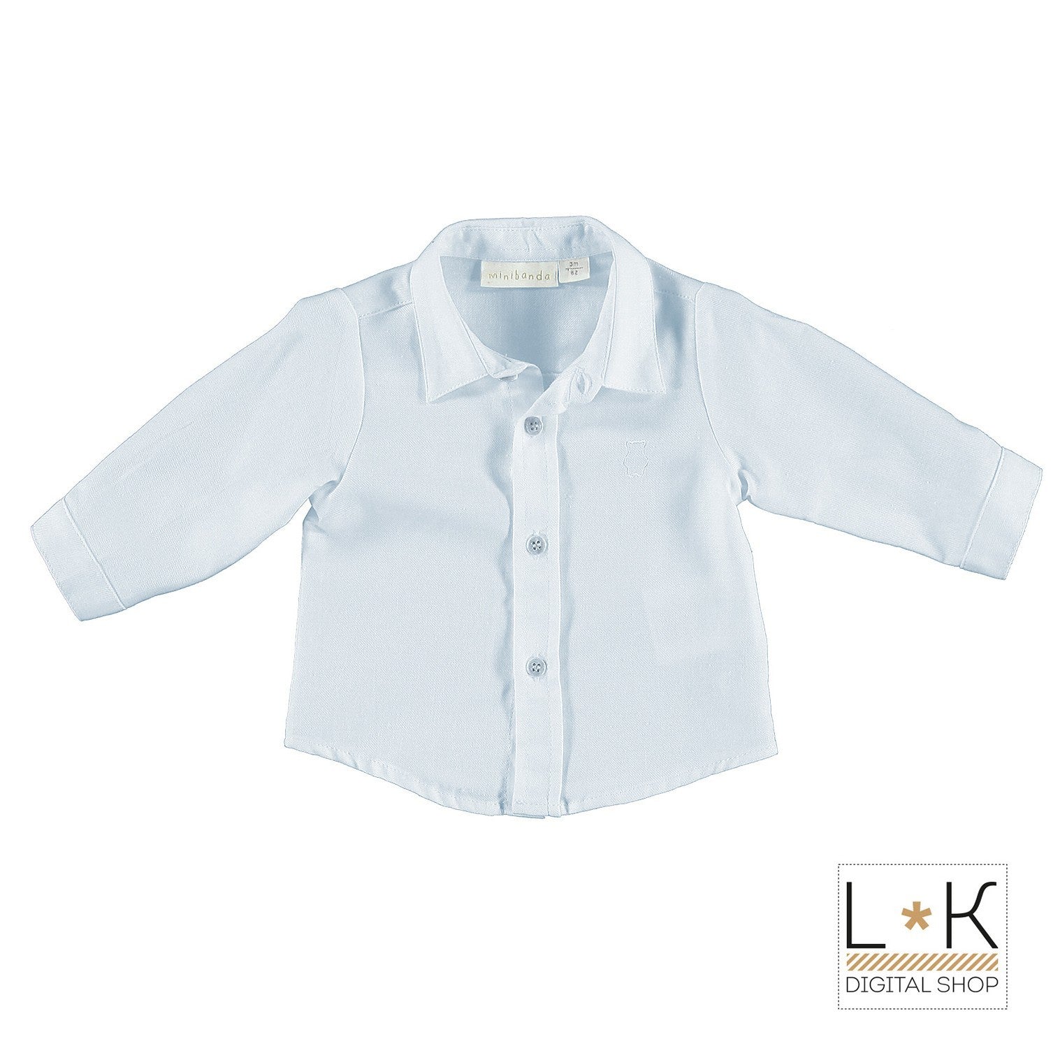 Camicia Elegante in Caldo Cotone Celeste Per Neonato Minibanda N608 - MINIBANDA - LuxuryKids