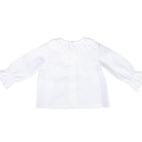 Camicia In Caldo Cotone Con Collo Volant Ricamato Panna Neonato A&J 417 - A&J - LuxuryKids