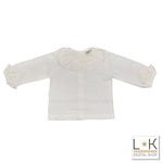 Camicia in Cotone  Manica lunga Con  Colletto impunture con il rosa  Neonata A&J 131 - A&J - LuxuryKids