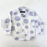 Camicia In Cotone Bianca A Pois Blu Bambino Manuell&Frank MF3085B - MANUELL&FRANK - LuxuryKids