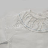 Camicia in Cotone  Manica Lunga Con Colletto Impunture celesti Neonato A&J 131 - A&J - LuxuryKids