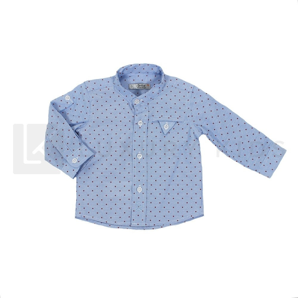 Top Camicia Camicia Alla Coreana Bimbo Camicia Con Collo Alla Coreana E Maniche Arrotolabili Marrone Neonato  Kiabi
