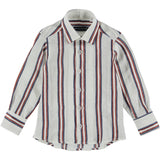 Camicia In Misto Lino Bianca A Righe Bambino MANUELL&FRANK MF3158B - MANUELL&FRANK - LuxuryKids