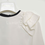 Camicia manica lunga  e ruches Elegante Moda Bambina LOREDANA 7168 - LOLO' - LuxuryKids