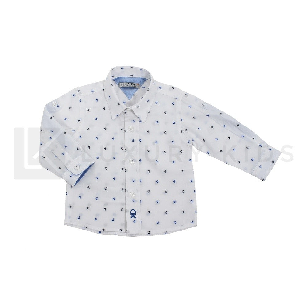 Camicia Manica Lunga Con Ancore Per Bambini Dr Kids DK524 - DR.KID - LuxuryKids
