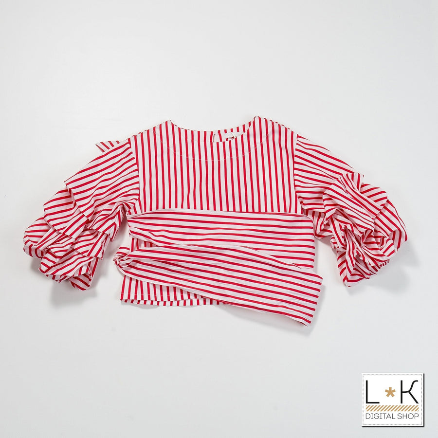 Camicia Righe Rosso Bianco Bambina Fun&Fun FNJSH3730 - FUN&FUN - LuxuryKids