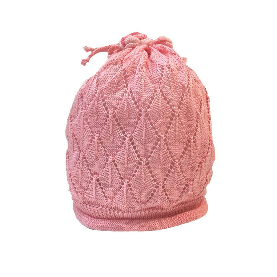 Cappellino in Cotone Rosa Corallo Neonata Creazioni Luana 2093 - CREAZIONI LUANA - LuxuryKids