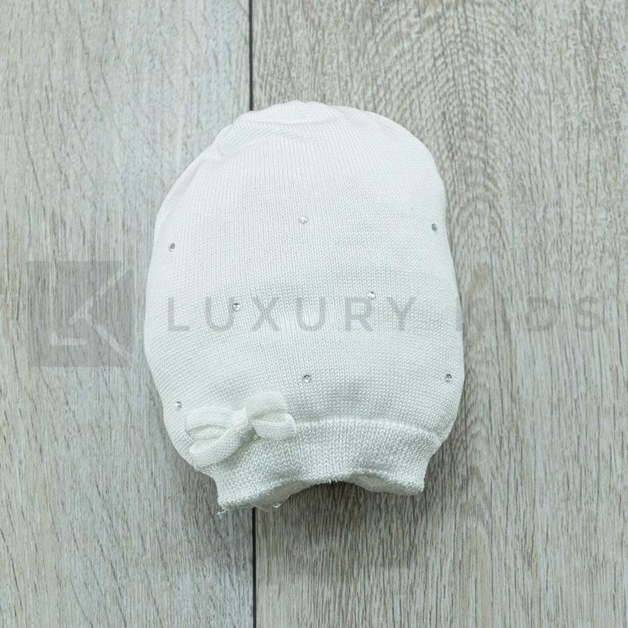 Cappellino In Filo Bianco Con Strass Neonata IVORY 42161 - IVORY - LuxuryKids