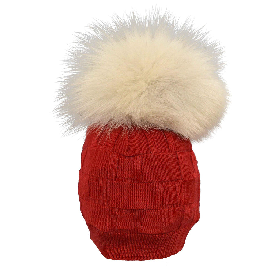 Cappello in misto lana con pon pon originale 0-3 mesi Rosso Per Neonato MANUELL&FRANK M3012P - MANUELL&FRANK - LuxuryKids