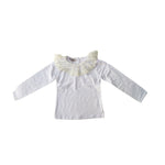 Maglia Bianca Con Collo In Pizzo Bambina PHI CLOTHING 22771 - PHY CLOTHING - LuxuryKids