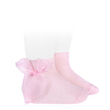 Calze Corte In Maglia Rasata Con Fiocco In Organza Neonata CONDOR 2439