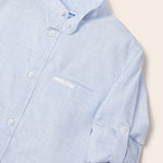 Camicia manica Lunga Con Colletto Coreano In Cotone Bambino MAYORAL 3168 - MAYORAL - Luxury Kids