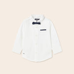Camicia Manica Lunga Con Papillon In Cotone Neonato MAYORAL 1115 - MAYORAL - Luxury Kids