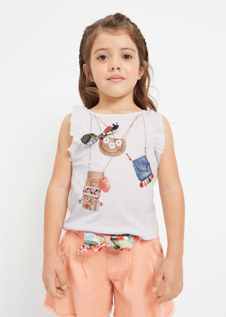 4 Canottiere Bambina In Cotone 100%, Bianche, Sottocamicia Con Cinturino, Taglia Regolare, Strawberry - Foto 4