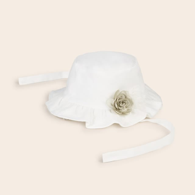 Cappello Cerimonia In Cotone Con Applicazione Neonata MAYORAL 9602 - MAYORAL - Luxury Kids