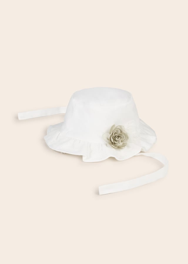 Cappello Cerimonia In Cotone Con Applicazione Neonata MAYORAL 9602 - MAYORAL - Luxury Kids