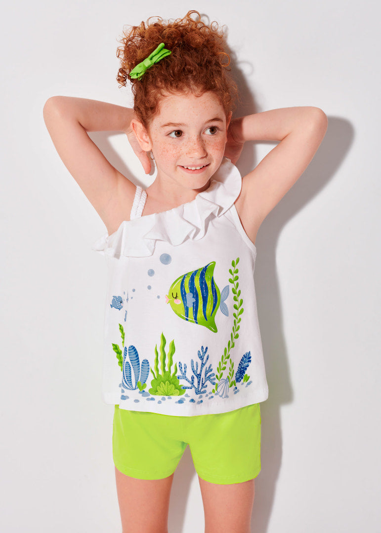 Completo Con Shorts In Cotone Sostenibile Bambina MAYORAL 3218 - MAYORAL - Luxury Kids