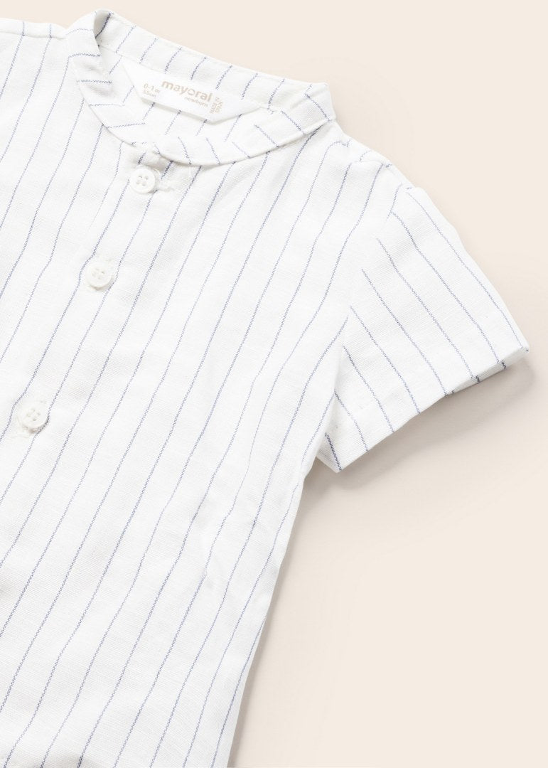 Completino Bambino Estate - 2 Pezzi A Righe - Maglietta Con Bottoni E Pantaloncini - Cotone E Poliestere - Foto 7