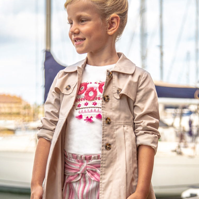 Giacca Modello Trench Con Fiocco Bambina MAYORAL 3446 - MAYORAL - Luxury Kids
