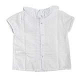 Camicia Mezza Manica In Plumetis Bianco Bambina CALAMARO 15019