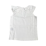 Maglietta Smanicata Con Ruches In Cotone Bianco Bambina BABIDU 80284
